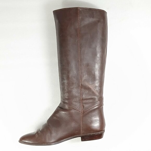 Nine West Tall Brown Leather Riding Boots Women's 8M Cleaned & Conditioned VGUC - Picture 7 of 16